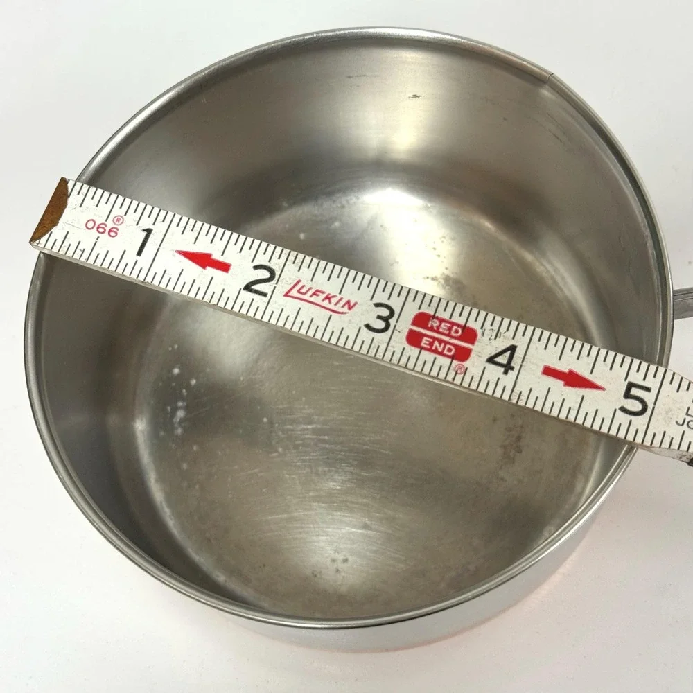 Vintage Revere Ware Copper Bottom Pot 1 Pint double ring pre 1968